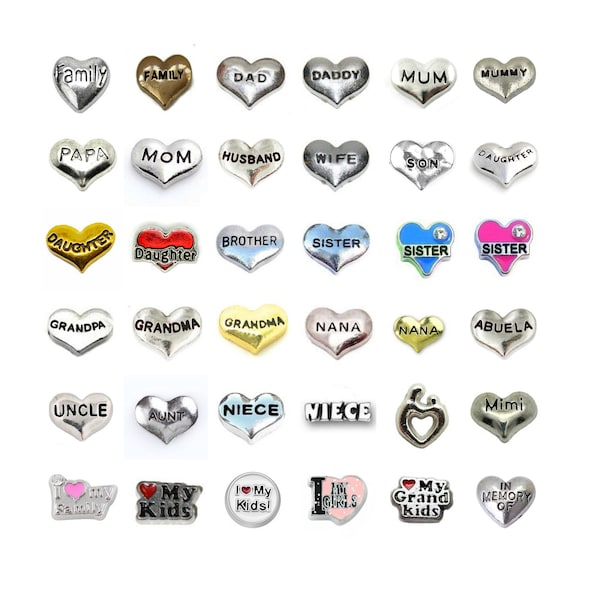 Dijes FAMILIARES para medallones flotantes