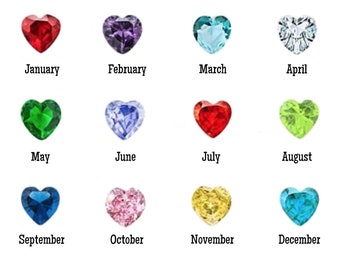 HEART Birthstone charms for floating lockets