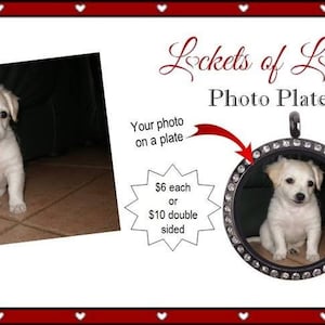 PHOTO PLATES for floating lockets