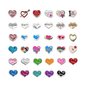 HEART charms for floating lockets