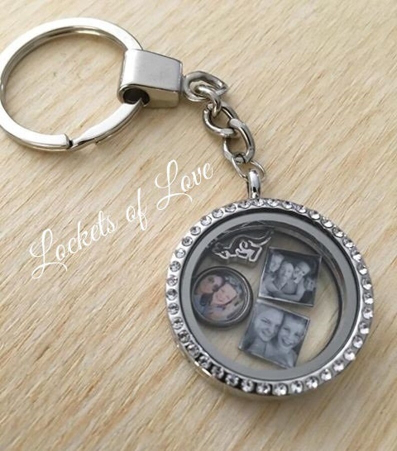 Locket Key Ring Zinc Alloy Rhinestone Floating Locket Key Ring - Etsy