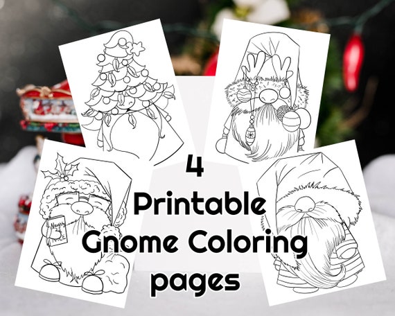 Christmas Coloring Book Printable Gnome Coloring Book Page