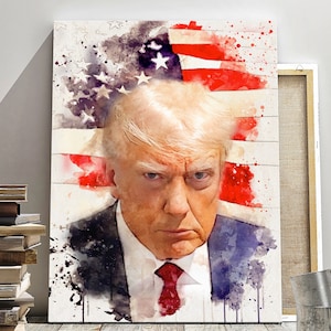 Donald Trump Portrait Canvas Print , Donald Trump Custom Digital Painting, President Donal Trump Portrait, Donald Trump Wall Decor