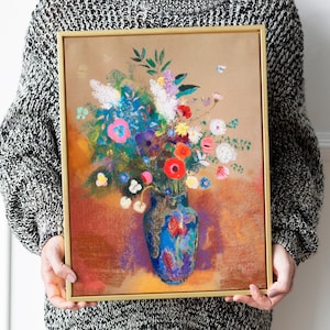Bouquet of Flowers Art Reproduction by Odilon Redon, Art Poster, Art Print, Framed Art, Bouquet of Flowers Canvas, Famous painting print