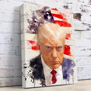 Donald Trump Custom Canvas Print Portrait, Donald Trump Art, USA President Donald Trump, Donald Trump Wall Decor Digital Painting