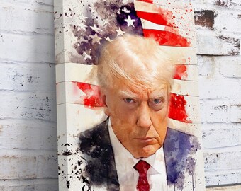 Donald Trump Custom Canvas Print Portrait, Donald Trump Art, USA President Donald Trump, Donald Trump Wall Decor Digital Painting