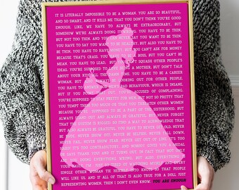 Glorias Monologue POSTER or CANVAS, Feminism Art Poster, Movie Poster Print, Women Power