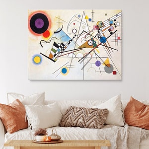 Wassily Kandinsky Composition VIII, Giclee Canvas Print Ready to hang, Custom Canvas Print Art, Home Wall Decor Framed Canvas, Wall Poster