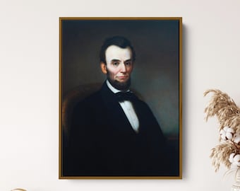 Young Abe Lincoln Portrait, Abraham Lincoln Print, American President Wall Art, Vintage Art Print, Custom Canvas Print Art, Home Wall Decor