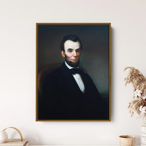 Young Abe Lincoln Portrait, Abraham Lincoln Print, American President Wall Art, Vintage Art Print, Custom Canvas Print Art, Home Wall Decor