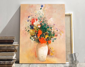 Vase of Flowers by Odilon Redon Art Reproduction, Faimous Painting, Art Reproduction, Floral Prints, Art Poster, Art Print, Art Canvas