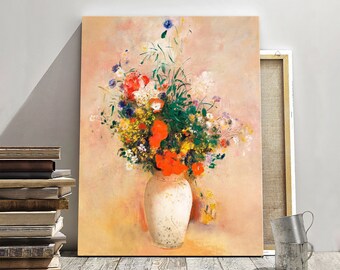 白根ゆたんぽ 花と花と FLOWERSaod FLOWERSand B3ポスター Pink Background Vase of Flowers by Odilon Redon Art, Famous