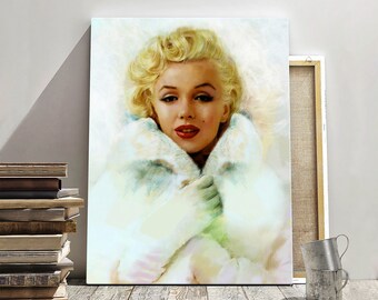 Marilyn Monroe Art Canvas Print, Marilyn Monroe Poster, Marilyn Monroe Wall Decor, POSTER or CANVAS READY to Hang, Giclee Canvas Print