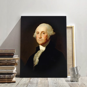George Washington Portrait Canvas Print, George Washington US Presidents Poster Canvas Wall Art, Vintage Art Reproduction Print