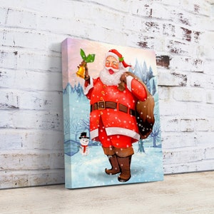 Santa Art Portrait Framed Canvas, Santa Claus Art Print, Christmas Home Decor, Christmas Gifts POSTER, CANVAS or Floater Framed Canvas