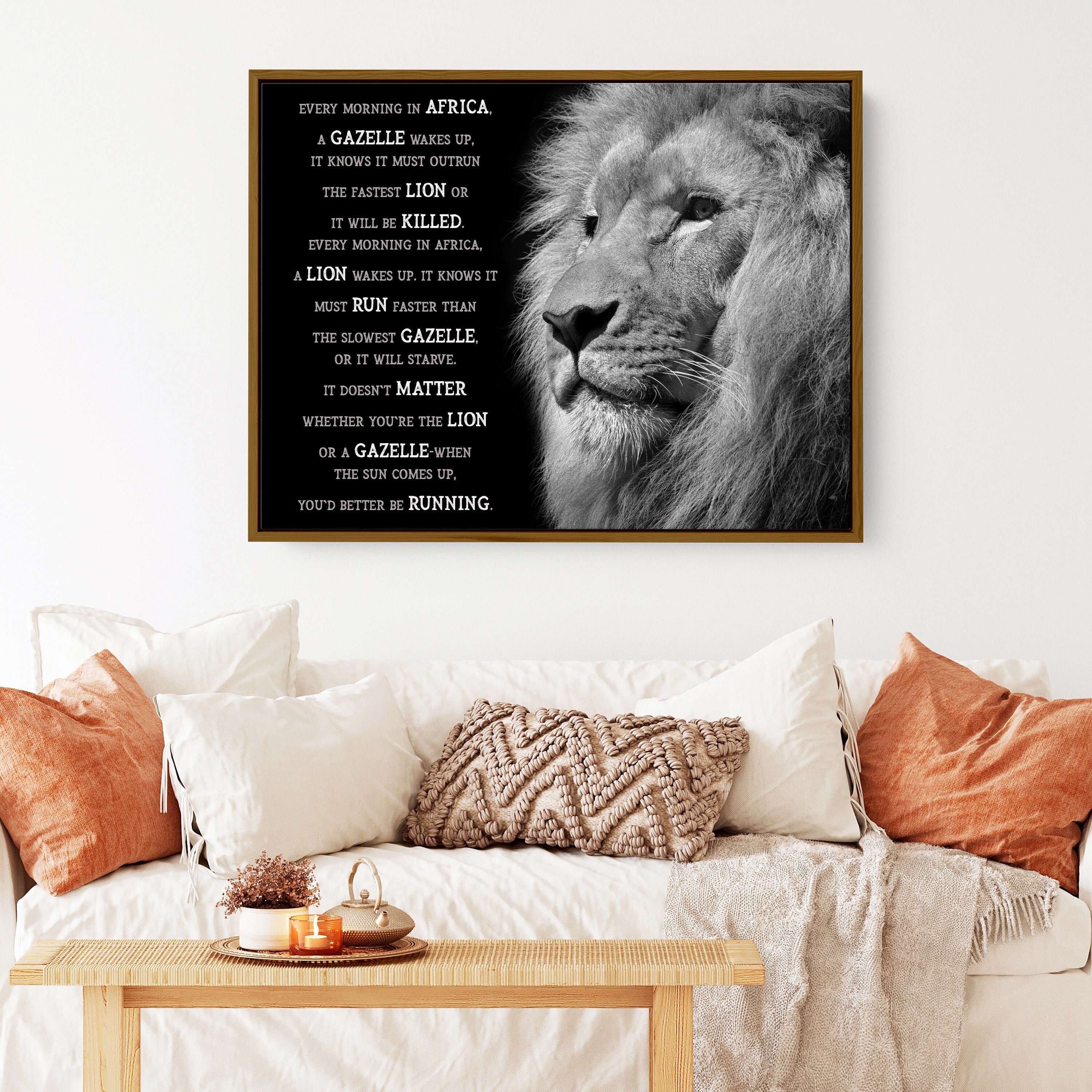Lion Art and Motivational Quote Canvas Print, Motivational Quotes ...