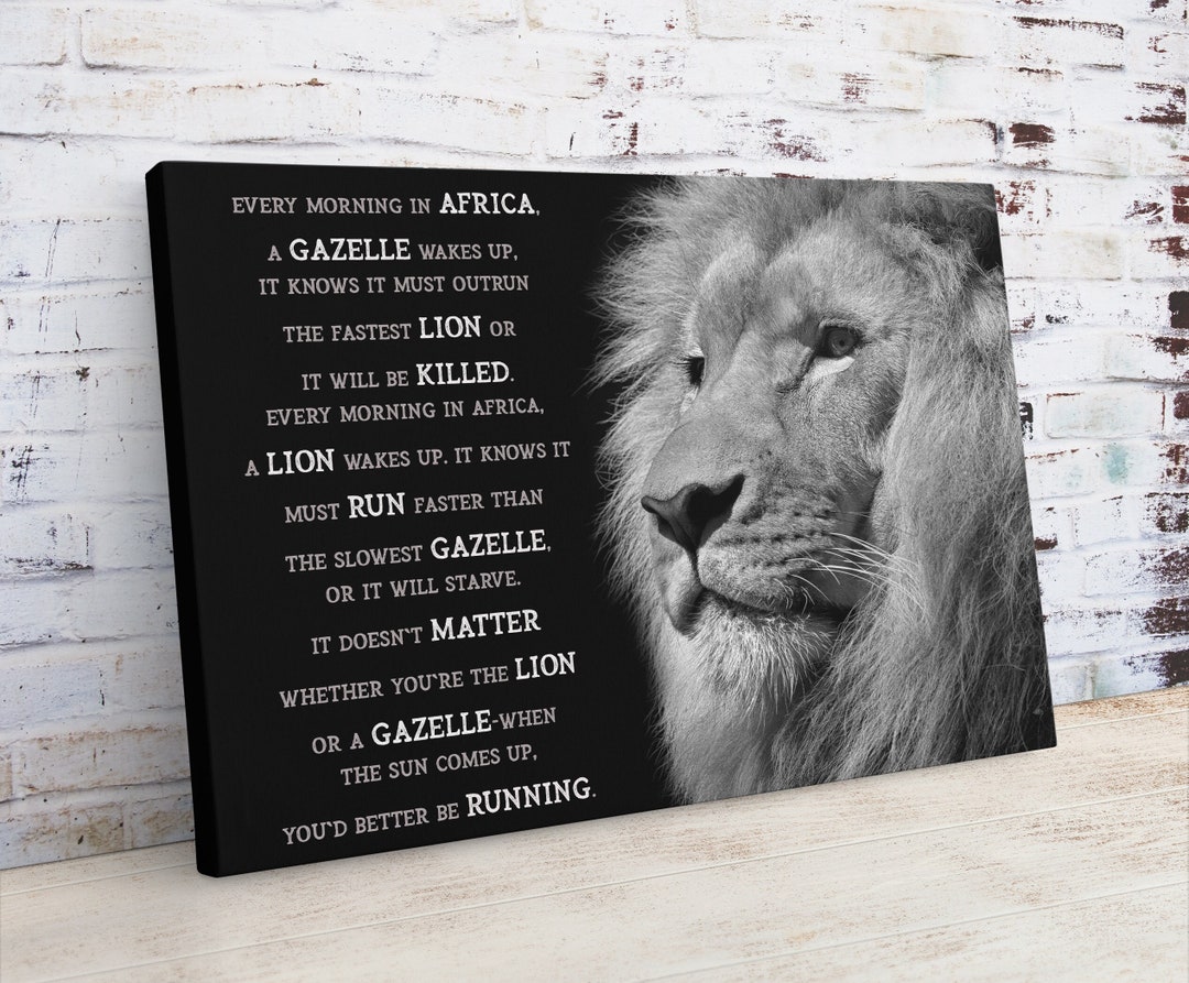 Lion Motivational Canvas Print, Motivation Quotes, Motivational Art