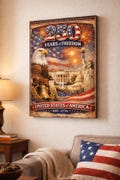 USA 250th Anniversary Canvas Wall Art \u2013 United States History Gift, July 4th Decor