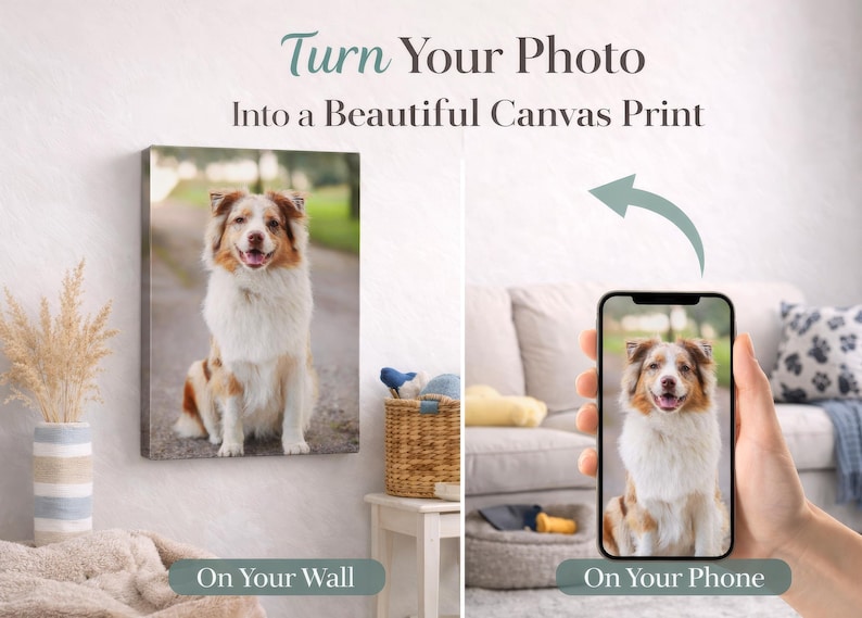 Custom Dog Photo Canvas Print – Pet Portrait Wall Art, Ready to Hang image 4