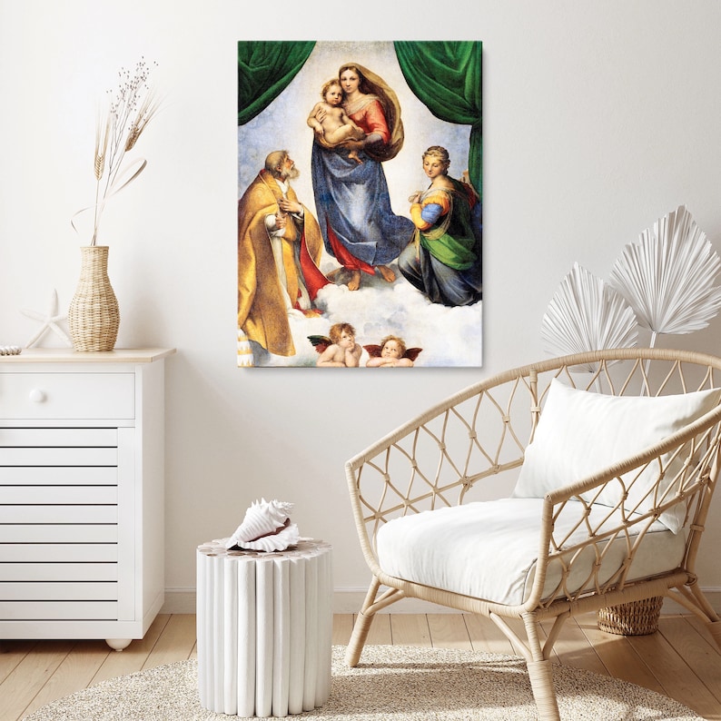 Raphael the Sistine Madonna Famous Painting Reproduction, Sistine ...