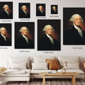 George Washington Canvas Print Portrait, George Washington Museum Art Reproduction, Canvas Print, First USA President Framed Art Print image 5