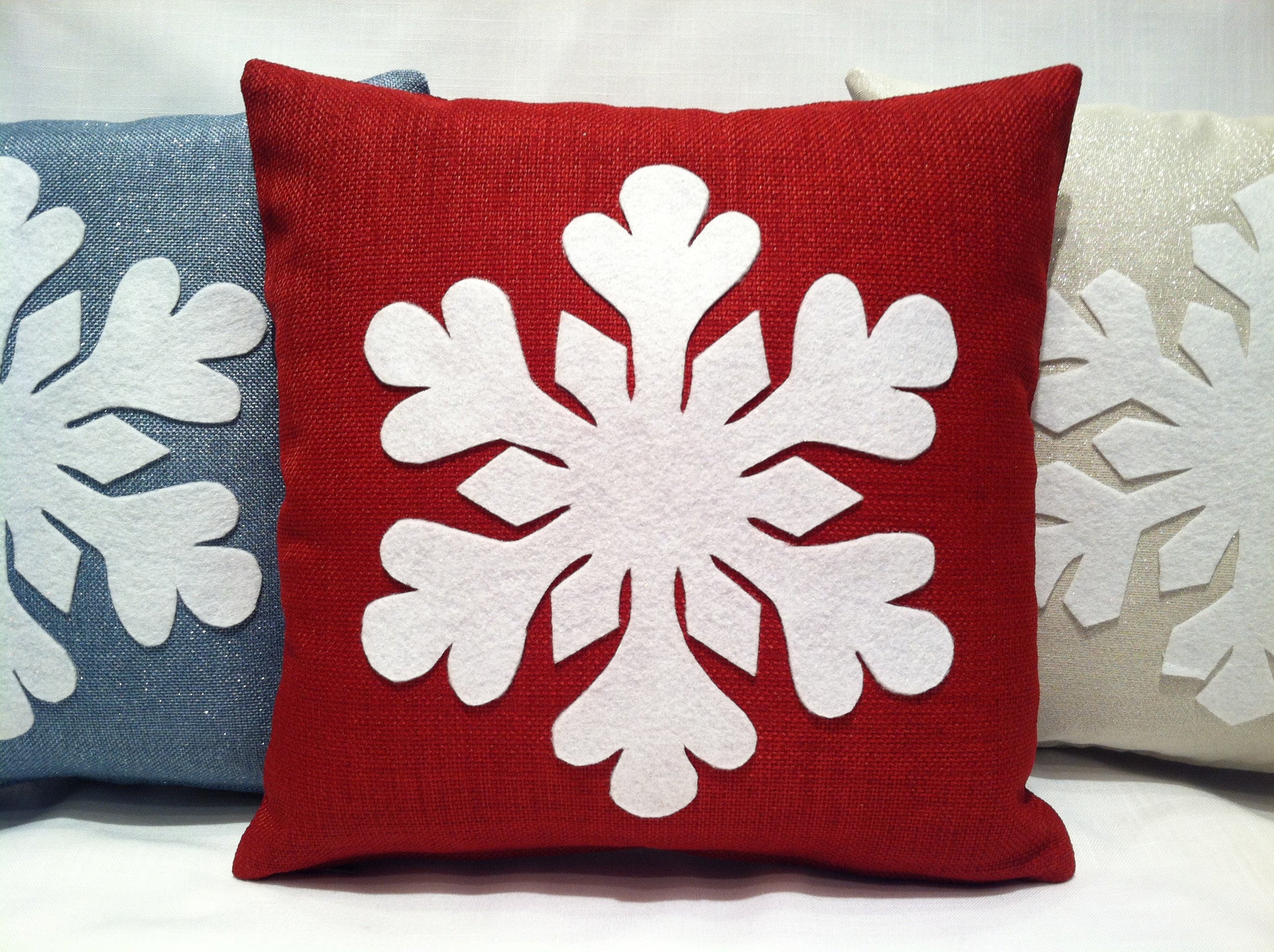 white snowflake pillow