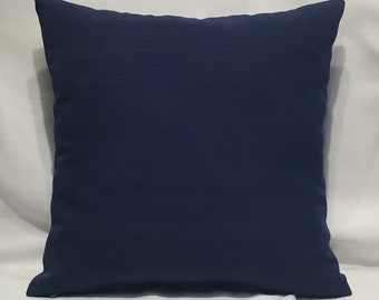 Outdoor/Indoor Decorative Navy Textured Pillow Cover. Designer Pillow. Navy Outdoor Accent Pillow.