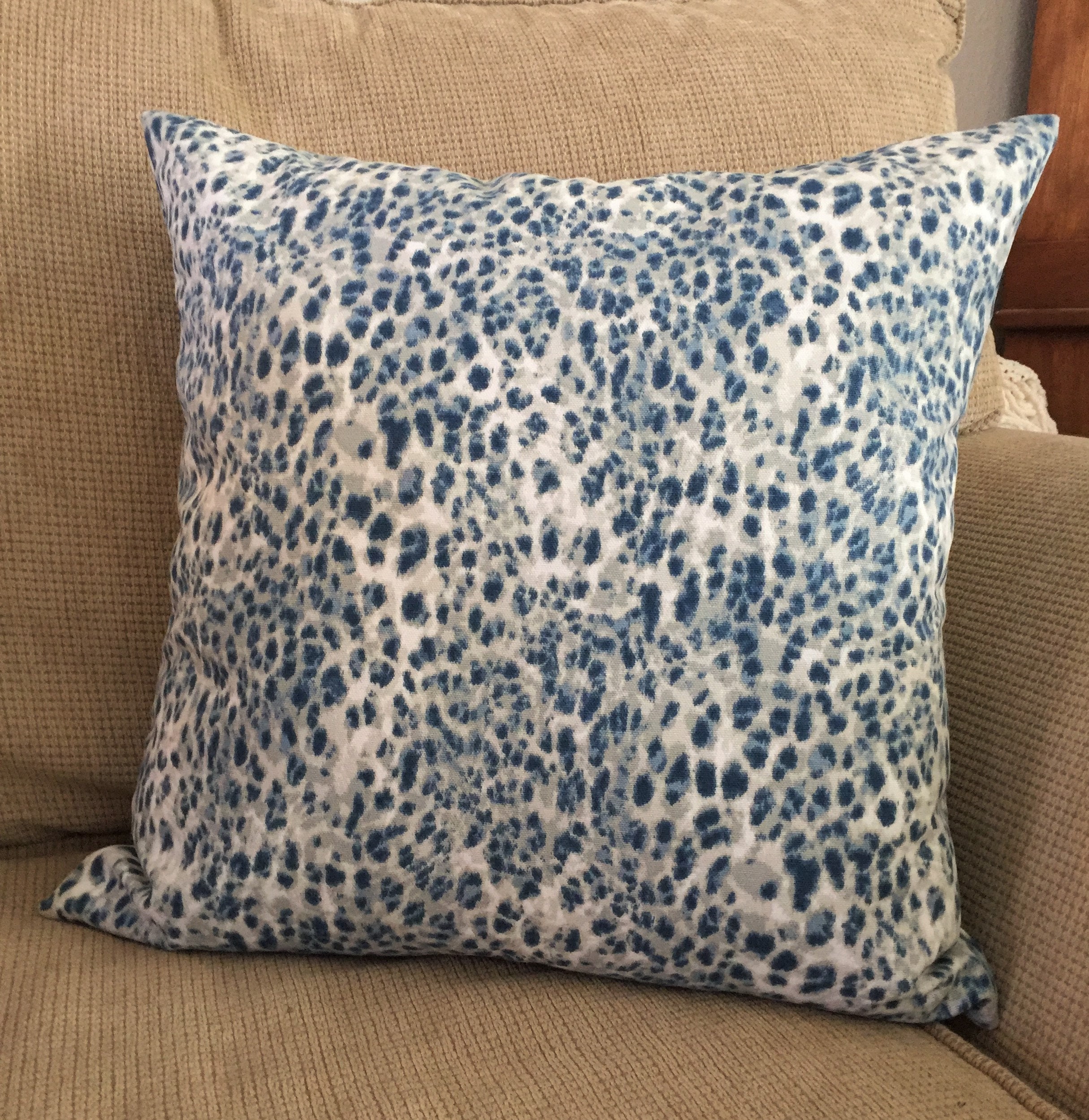 Blue leopard 2025 print pillows