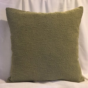 Decorative Starcloud Moss Pillow Cover. Soft Nubby Heavy Weight Fabric. Designer Textured Fabric in Moss Green.