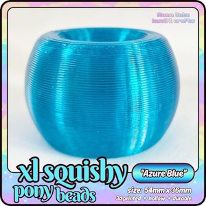 XL Squishy Pony Beads - « Bleu azur »