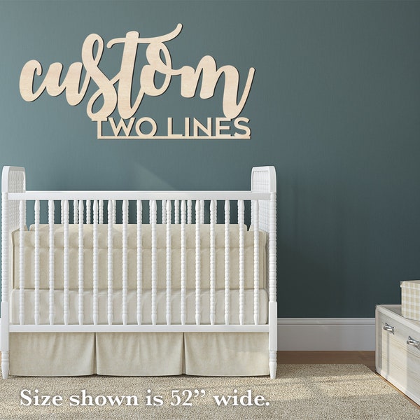 Custom two line sign, first middle name, stacked wood sign, large custom sign, baby nursery decor