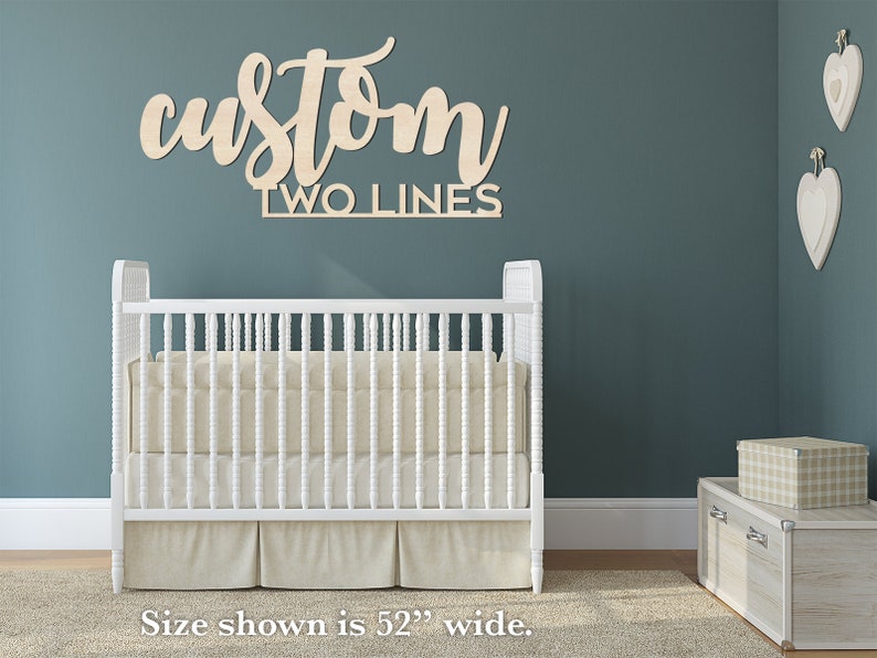 Custom two line sign, first middle name, stacked wood sign, large custom sign, baby nursery decor 
