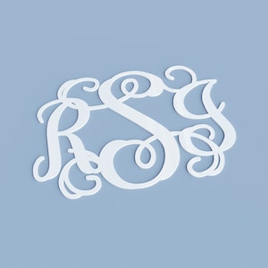 Acrylic Vine Monogram, 12"-36" wide - Monogram Wall Decor, Wall Hanging Door Hanger Initials, Large Monogram Decor