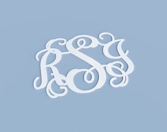 Acrylic Vine Monogram, 12"-36" wide - Monogram Wall Decor, Wall Hanging Door Hanger Initials, Large Monogram Decor