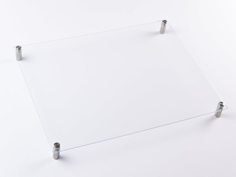 Clear Acrylic Dry Erase Board With Standoffs Blank Marker Etsy