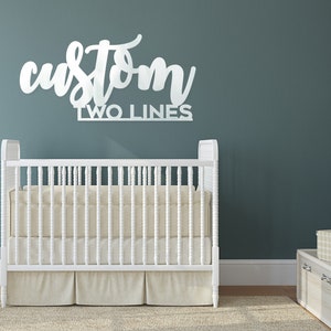 Custom two line sign, first middle name, stacked acrylic sign, large custom sign, baby nursery decor