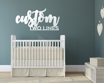 Custom two line sign, first middle name, stacked acrylic sign, large custom sign, baby nursery decor