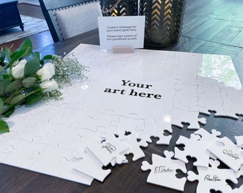 Acrylic Puzzle Guestbook, Custom Artwork - jigsaw alternative guestbook puzzle guest book unique