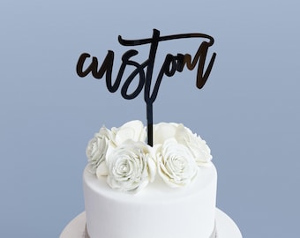 Custom Acrylic Cake topper - Wedding Decor, Birthday Cake Topper, Wedding Cake, Name Topper