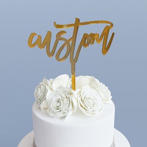 Custom Acrylic Cake topper - Wedding Decor, Birthday Cake Topper, Wedding Cake, Name Topper