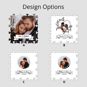 Acrylic Puzzle Wedding Guestbook with Photo floral circle design jigsaw alternative guestbook puzzle guest book unique mr and mrs image 9