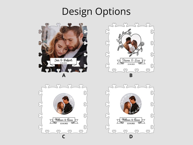 Acrylic Puzzle Wedding Guestbook with Photo floral circle design jigsaw alternative guestbook puzzle guest book unique mr and mrs image 9