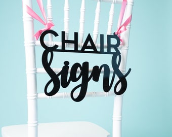 Custom Acrylic Chair Sign - Wedding chair sign, bride and groom sign, mr and mrs sign, baby shower sign, reserved