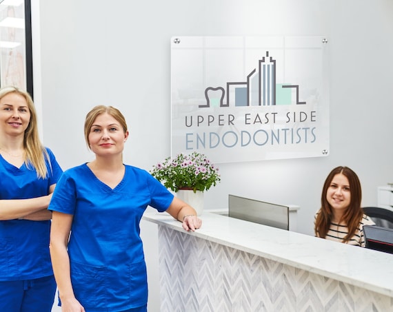 Dental Office Reception logo sign with Standoffs, Clear Acrylic - Floating office commercial business medical dental sign