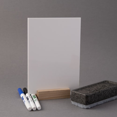Acrylic Memo Board With Stand Blank Clear White Board Dry Etsy