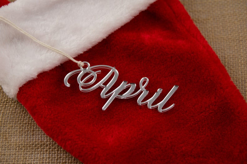 Acrylic Stocking Gift Tags Personalized Stock Name tag Gold Etsy