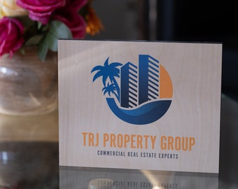 Imprimir logotipo en madera o acrílico - Logotipo comercial personalizado o grabado de diseño, decoración de oficina