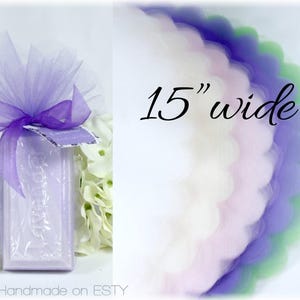 Large Tulle Circles, Scalloped Edge, 15" Wide, 48 pack, Wedding Favor Wrap, Packaging, Bomboniere, Italian, Baptism, Greek, Eastern Orthodox