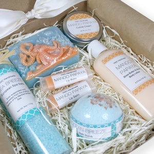 Spa Gift Set for Women, Beach Lovers, Ocean Birthday Bath Box, Octopus, Her, Sister, Wife, Girlfriend, Pamper, Mother's Day, Coworker, Sea