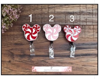 Peppermint Badge Reel, Santa Bag Badge Reel, Christmas Badge Reel, Christmas Planner Clip, Interchangeable Feltie